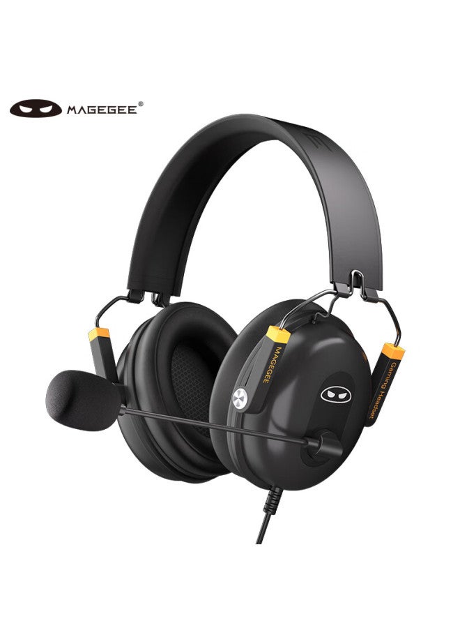 Magegee Wired Usb Headset, Surround 7.1 Sound With Noise Cancellation, Gaming Microphone Headset, For Desktop And Laptop, Black And Yellow - Image 1