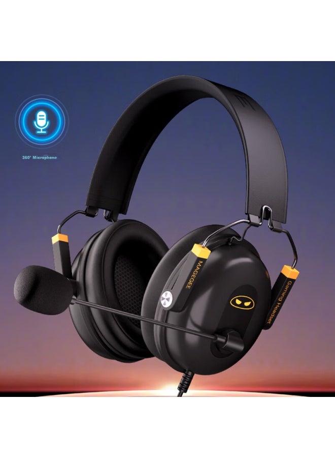 Magegee Wired Usb Headset, Surround 7.1 Sound With Noise Cancellation, Gaming Microphone Headset, For Desktop And Laptop, Black And Yellow - Image 3