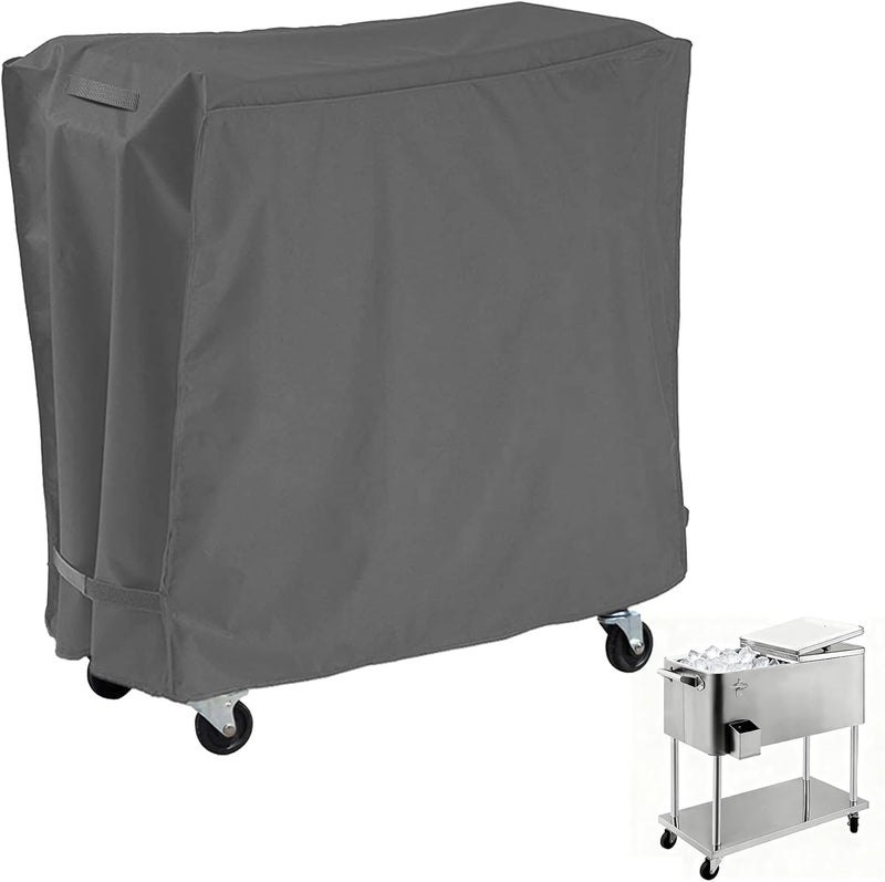AKEfit Patio Cooler Cart Cover,Waterproof Ice Chest Cart Cover Fits 65-80 Quart Patio Party Ice Chest Rolling Cooler,34"Lx19"Wx31"H-Grey - Image 1