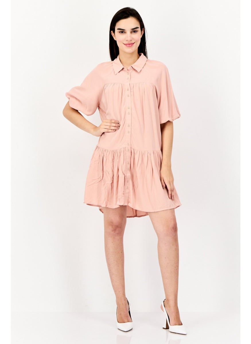 ONLY Women Pleated Mini Dress, Dusty Pink  - Image 3