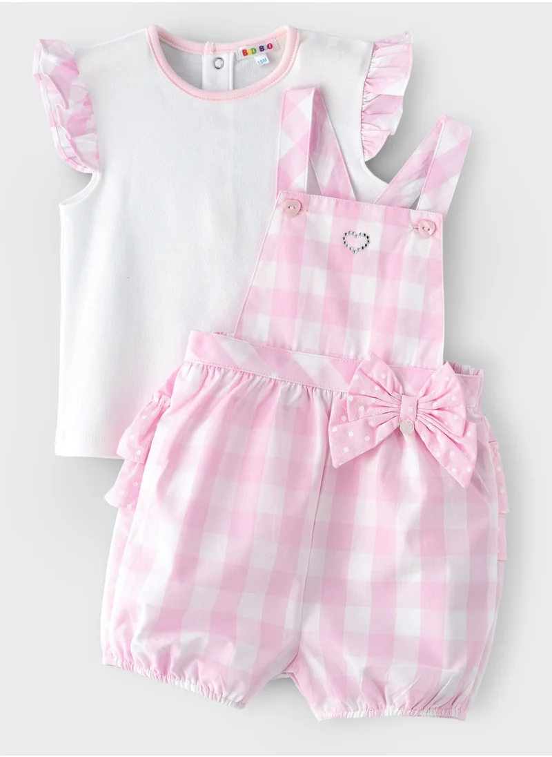 Boo Boo BooBoo Kids 2 Pcs Set - Dungaree & Top 100% Cotton