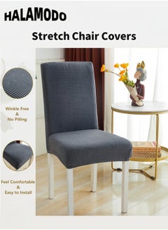 HALAMODO 6PCS Stretch Chair Covers Removable Washable Dining Room Chair Covers Dining Chair Slipcovers Seat Protector Great Home Decor and Banquet Upholstery for Dining Room & Hotel & Party  - Image 2