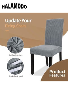 HALAMODO 6PCS Stretch Chair Covers Removable Washable Dining Room Chair Covers Dining Chair Slipcovers Seat Protector Great Home Decor and Banquet Upholstery for Dining Room & Hotel & Party  - Image 3