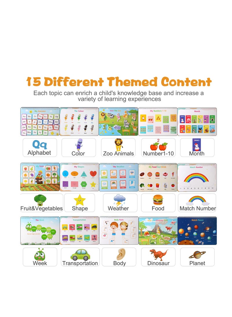 Excefore Montessori Busy Book for Kids Preschool Learning Activities Latest 30 Themed - Workbooks Activity Binders Travel Toys for Toddlers Ages 3+, Autism Learning Materials and Tracing Coloring Books - Image 2