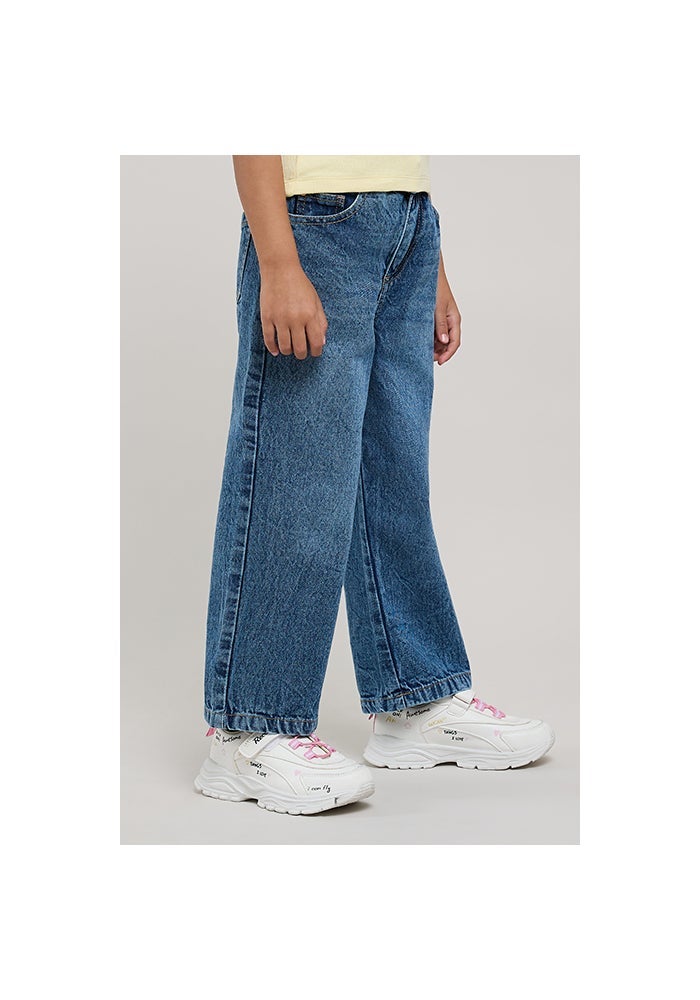 R&B Washed Wide Leg Jeans with Button Closure - Image 3