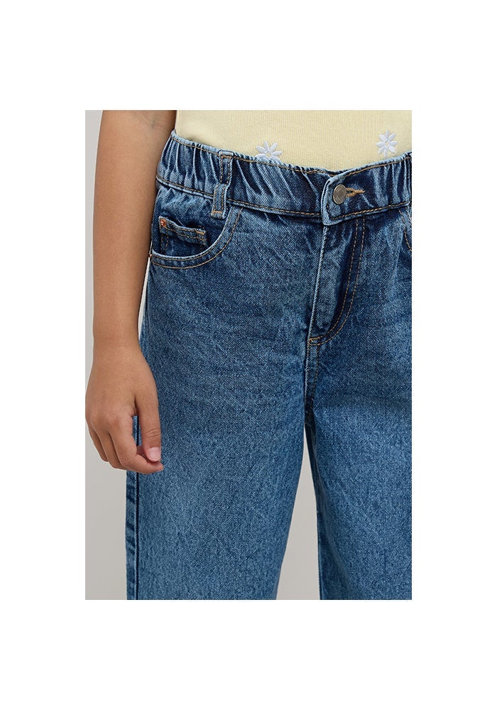 R&B Washed Wide Leg Jeans with Button Closure - Image 5