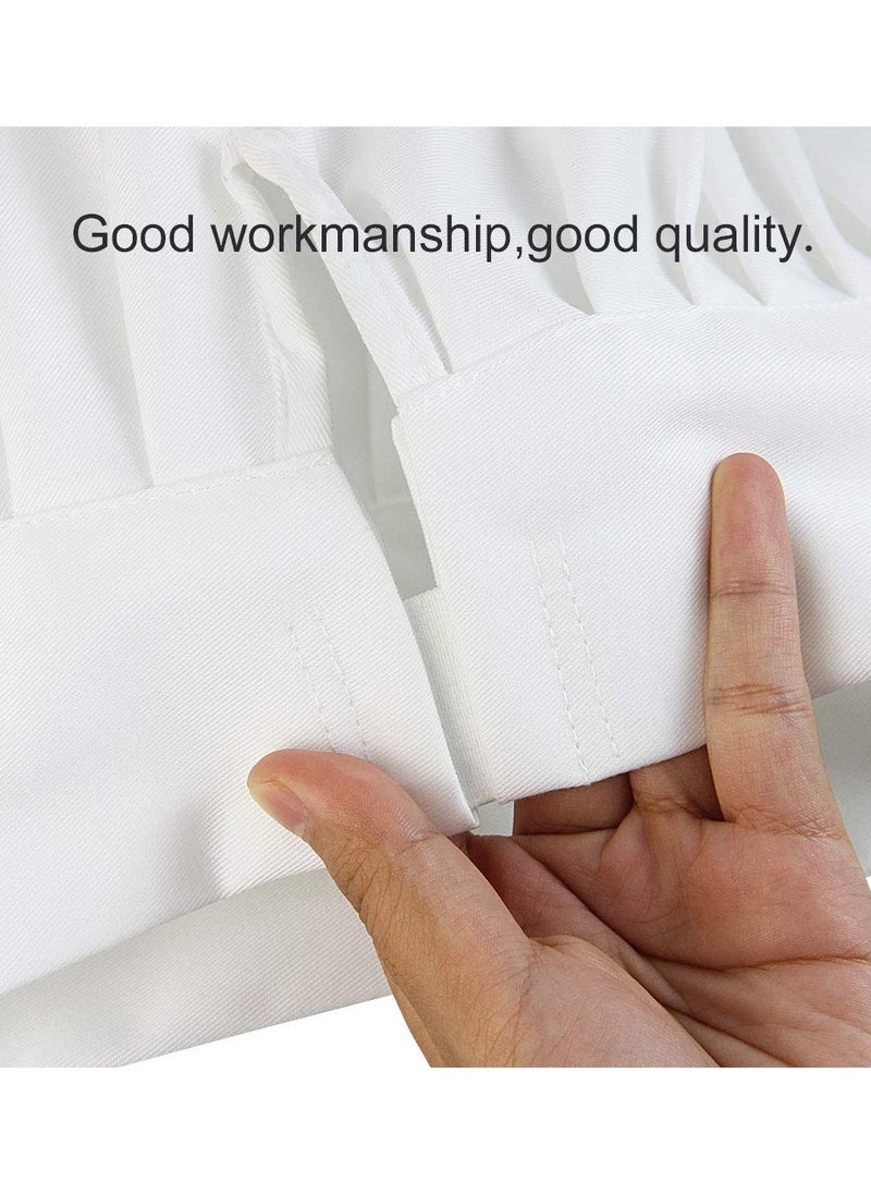 SYOSI SYOSI 2Pcs Chef Hat Adjustable Elastic Kitchen Chef Cap with Breathable Cotton White Uniforms Cooking Hat for House Hotel Restaurant  - Image 2