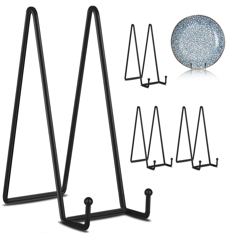 Decolore 5 Pack 12 Inch Black Picture Stands Plate Stands for Display Large Book Stands for Picture, Decorative Plate, Book, Frame, Tabletop Poster - Image 1