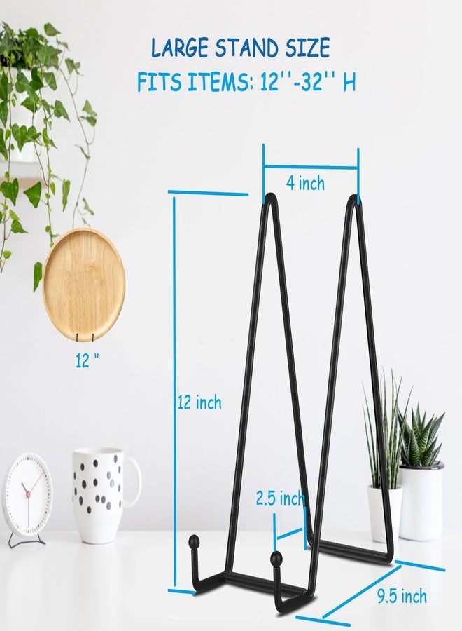 Decolore 5 Pack 12 Inch Black Picture Stands Plate Stands for Display Large Book Stands for Picture, Decorative Plate, Book, Frame, Tabletop Poster - Image 2
