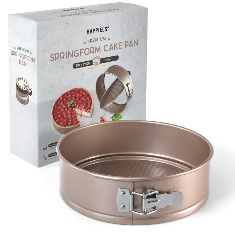 Happiels Non Toxic Nonstick 9 Inch Springform Pan | 9'' Cheesecake Mold | Leakproof Spring-Form Round Cake Pans | Nontoxic Non Stick Spring Form Pan For Baking | Spring-Form Pans Leak Proof - Image 1