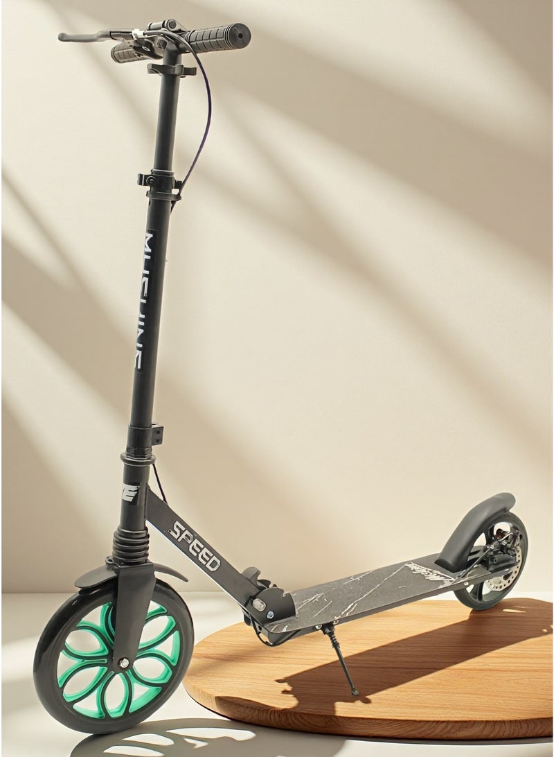 إيزي فيتشور سكوتر EASY FUTURE للأطفال بعجلات كبيرة، قابل لتعديل الارتفاع وقابل للطي مع فرامل خلفية ومقبض للأعمار من 7 إلى 14 عامًا - Image 1