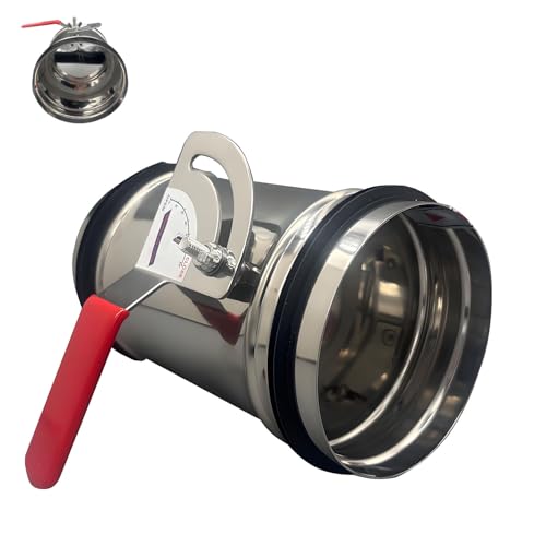 DOMELIFE HVAC Duct Manual Volume Backdraft Damper Airflow Ducting Branch Vent Damper with Sealed Rubber Gasket Air Control Valve Adjustment Handle Stainless Steel for HVAC Vent Systems 4in - Image 1