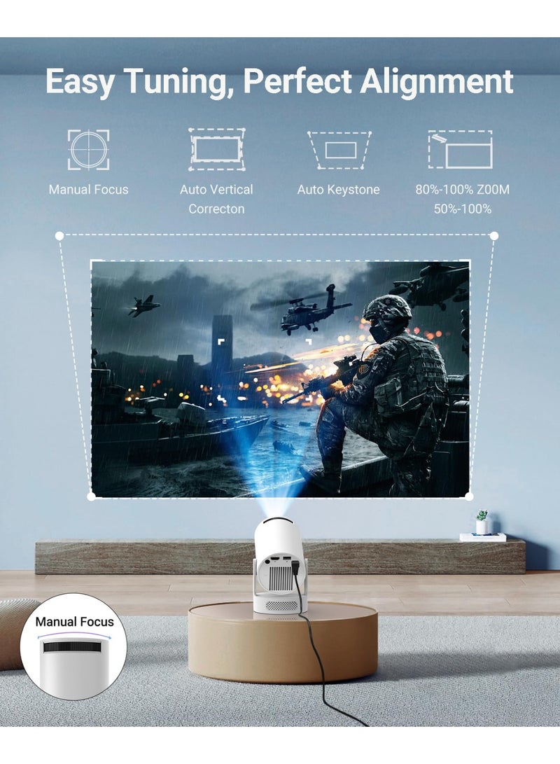 SUPER 5 HY300 Pro+ Android14 Projector 8000 Lumens 720P Outdoor Portable Movie Home with 5W Speaker WiFi6 BT5.4 Upgrated HY300 - Image 2