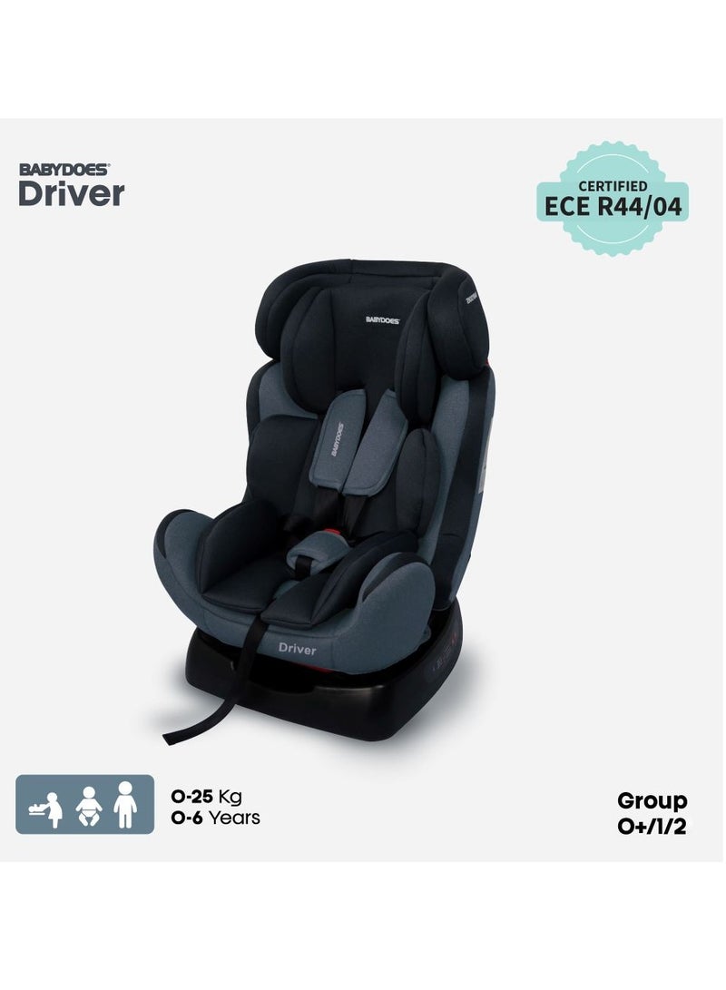 BABYDOES DRIVER - Baby/Infant/Kids Travel Car Seat, Group 0+1+2, Rearward/Forward Facing, 3x Reclining, Padded Seat, 0- 6 Years (Upto 25 kg) - Black - Image 1