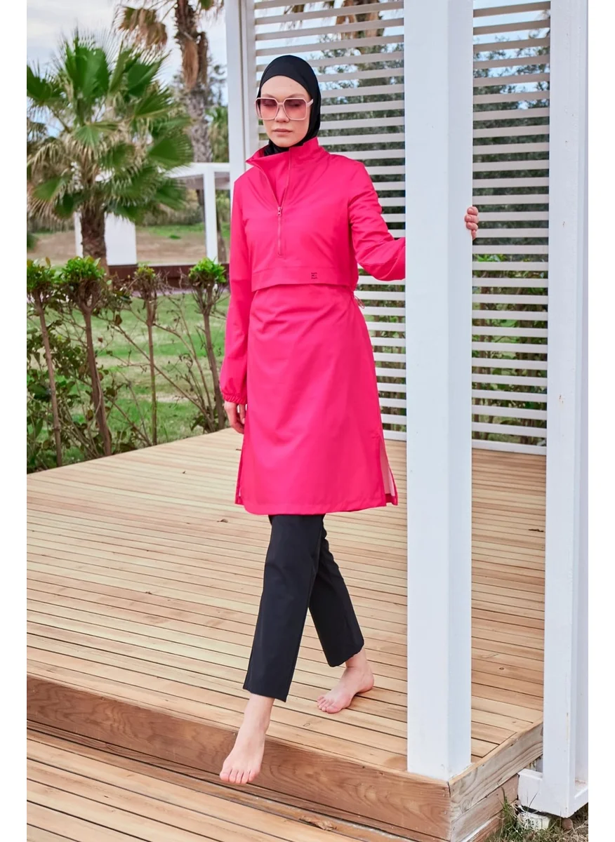 مارينا Parachute Fabric Pink Fully Covered Hijab Swimsuit M2408