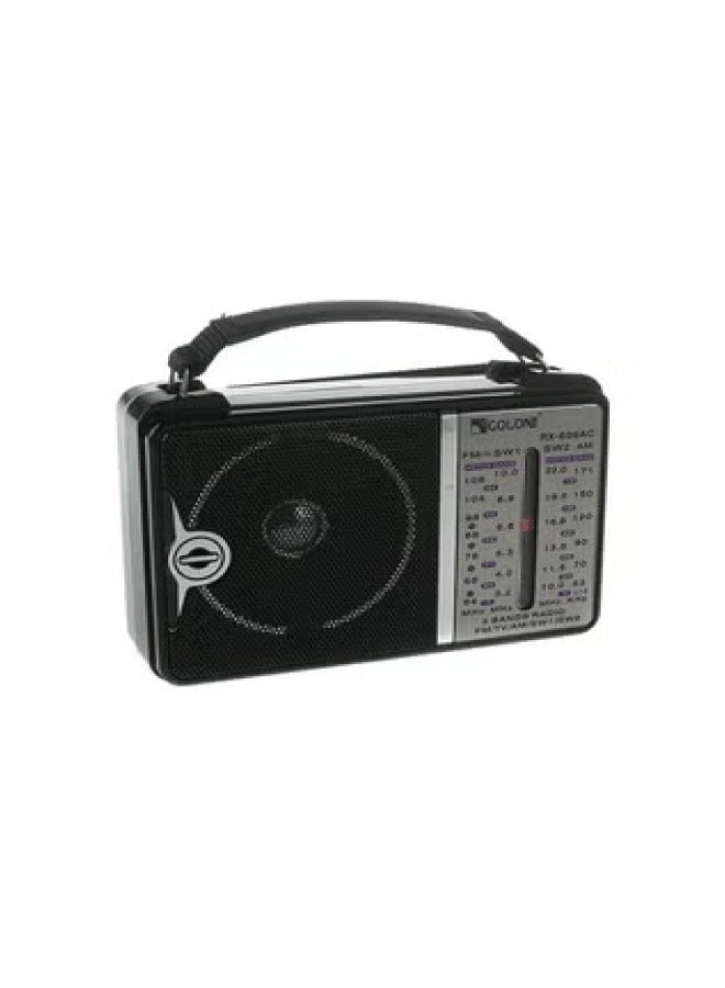جولون راديو كلاسيكي جولون يعمل بالكهرباء 4 نطاقات AM FM SW1 SW2 RX-606AC أسود - Image 1