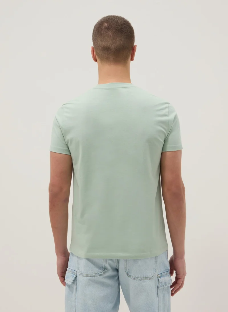 Ovs  OVS Green Pure Cotton Short-Sleeve T-Shirt for Men | Best Price UAE