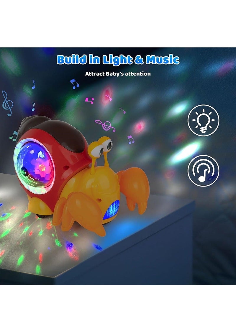 Crawling Crab Toy, Interactive Walking Dancing Toy with Music Sounds  Lights, Automatically Avoid Obstacles, Moving Toddler Toys for Kids Infants, Musical Light up Toys for Babies, Toddlers - Image 4