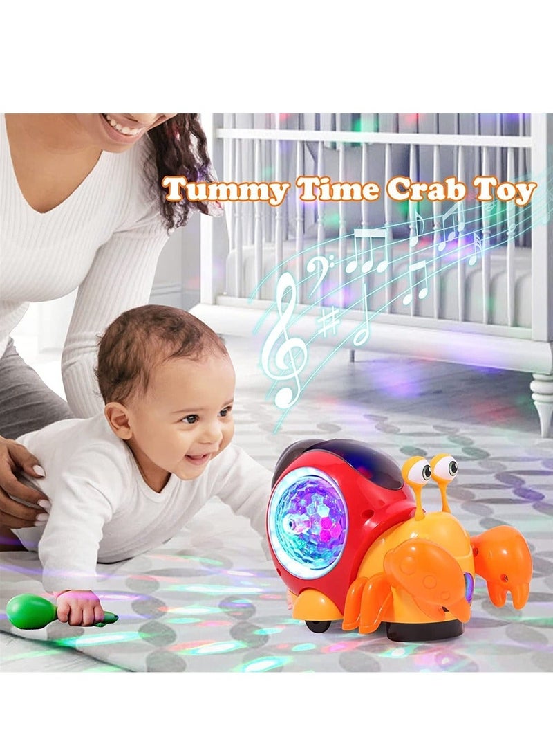 Crawling Crab Toy, Interactive Walking Dancing Toy with Music Sounds  Lights, Automatically Avoid Obstacles, Moving Toddler Toys for Kids Infants, Musical Light up Toys for Babies, Toddlers - Image 3