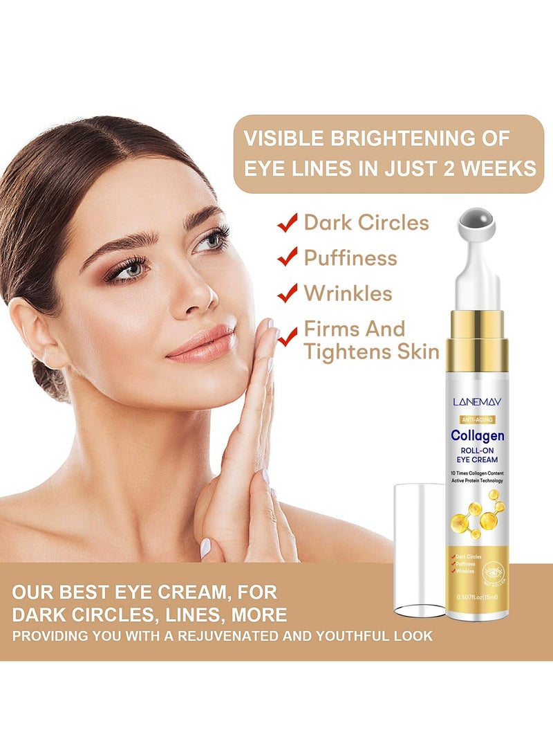 LANEMAY Collagen Eye Cream Anti Wrinkle Serum Reduce Fine Lines Firm Skin Moisturizing Eye Essence - Image 2