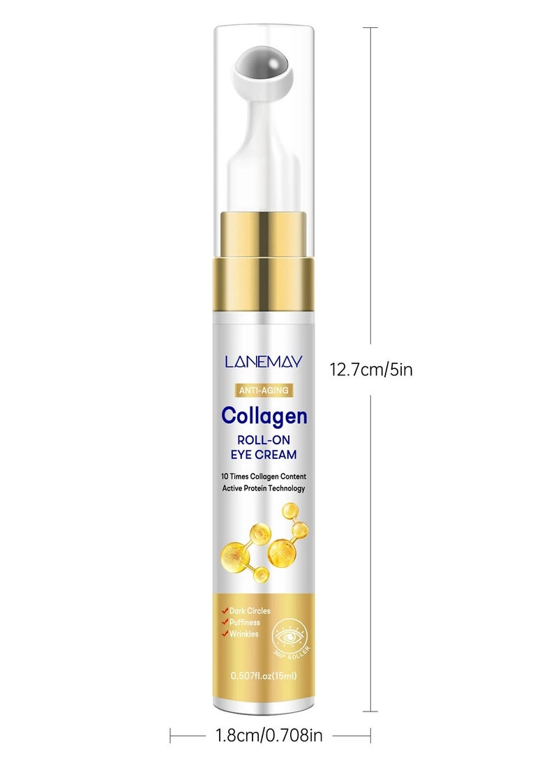 LANEMAY Collagen Eye Cream Anti Wrinkle Serum Reduce Fine Lines Firm Skin Moisturizing Eye Essence - Image 4