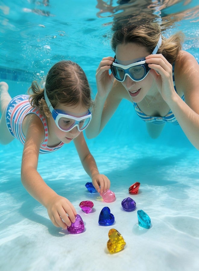 AiFanS 20PCS Diving Gems Pool Toys - Colorful Diamond and Hearts, Underwater Swim Training Gift for Kids, Summer Water Pool Game Set - Image 4