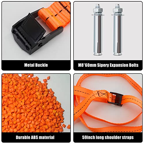 TECWAP 2PCS Propane Tank Holder, Gas Cylinder Wall Mounted Bracket, ABS Holder With Screws and Safety Chain, 4"-12" Support, Suitable for RV Water Softener (Orange) - Image 3