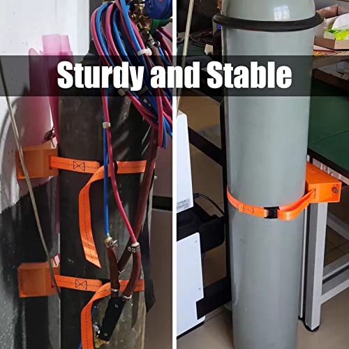 TECWAP 2PCS Propane Tank Holder, Gas Cylinder Wall Mounted Bracket, ABS Holder With Screws and Safety Chain, 4"-12" Support, Suitable for RV Water Softener (Orange) - Image 4