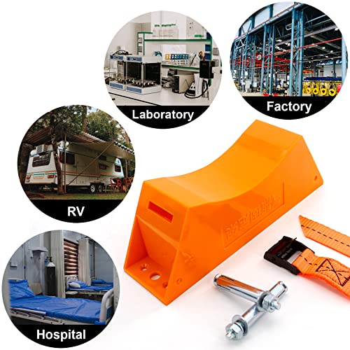 TECWAP 2PCS Propane Tank Holder, Gas Cylinder Wall Mounted Bracket, ABS Holder With Screws and Safety Chain, 4"-12" Support, Suitable for RV Water Softener (Orange) - Image 5