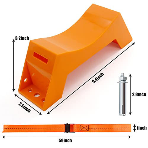 TECWAP 2PCS Propane Tank Holder, Gas Cylinder Wall Mounted Bracket, ABS Holder With Screws and Safety Chain, 4"-12" Support, Suitable for RV Water Softener (Orange) - Image 2