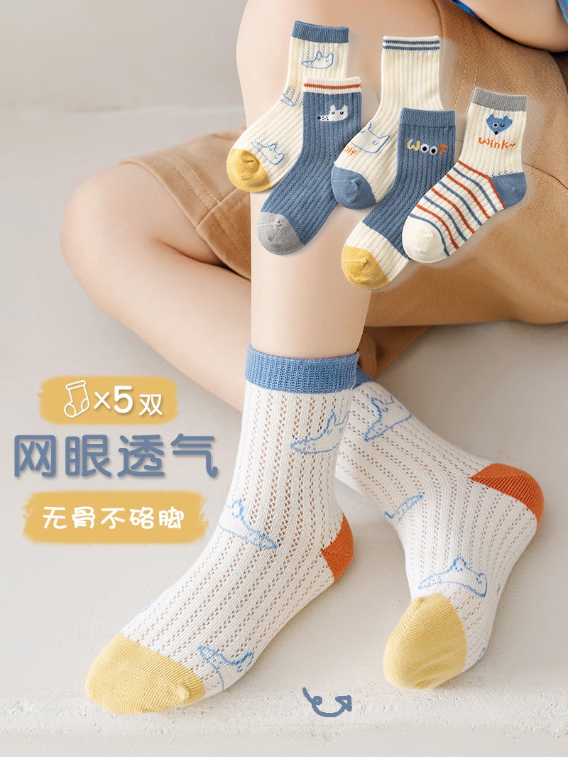 New Summer A-Grade Thin Knitted Socks for Boys and Girls, Baby Newborn Kids' Socks - Image 3
