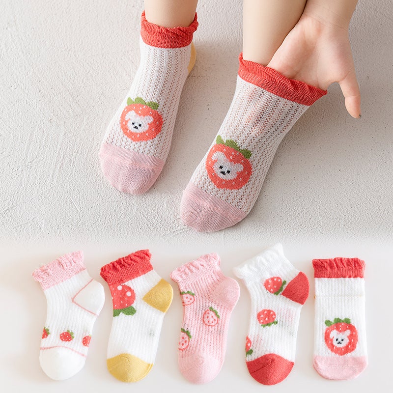 New Summer A-Grade Thin Knitted Socks for Boys and Girls, Baby Newborn Kids' Socks - Image 1