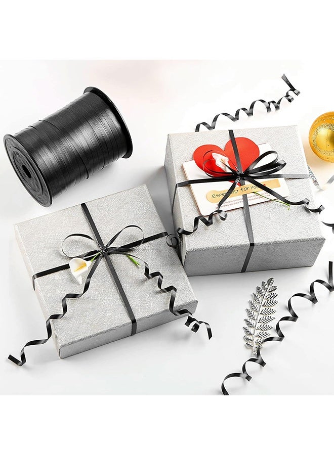 Wffo 500 Yards Black Curling Ribbon - Balloon Ribbon - Balloon String for Art&Craft Decor - Gift Wrapping,Ribbons and Bows for New Year Birthday Gifts Graduation Supplies (5mm Wide) - Image 4