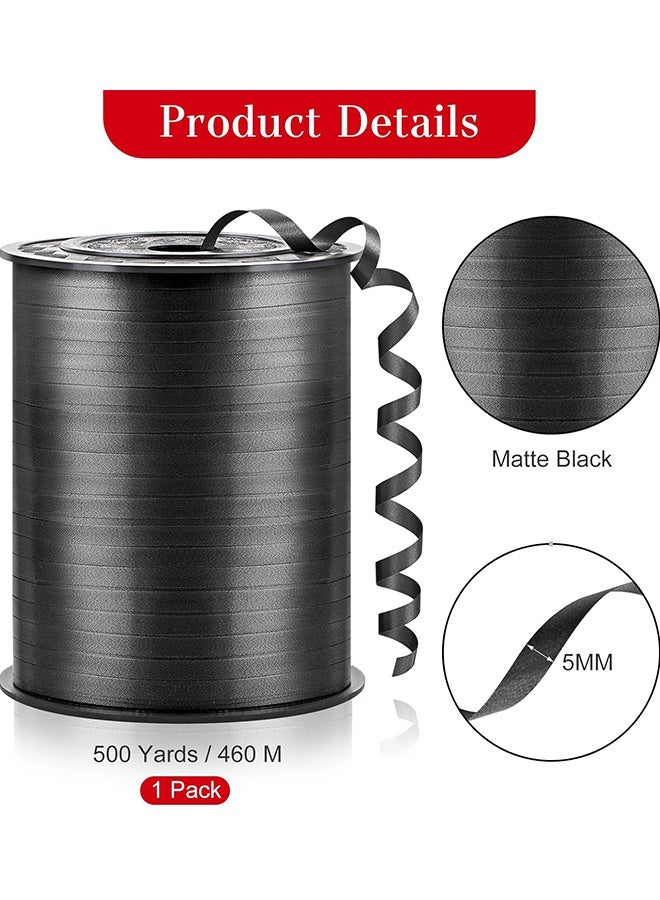 Wffo 500 Yards Black Curling Ribbon - Balloon Ribbon - Balloon String for Art&Craft Decor - Gift Wrapping,Ribbons and Bows for New Year Birthday Gifts Graduation Supplies (5mm Wide) - Image 2