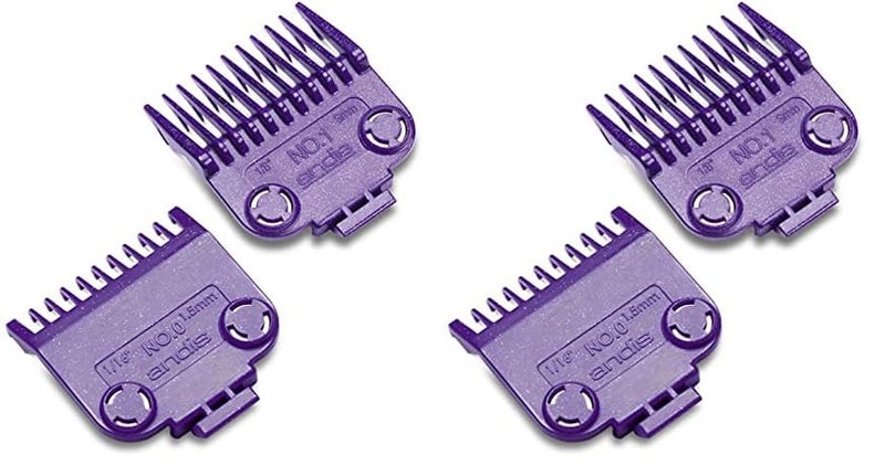 Andis 01900 Master Magnetic Comb Set  Made Up of Polymer Material Includes LongLasting Magnet Infused with Nano Silver Technology  Fits Series MBA MC2 ML  2 Pieces Purple Pack of 2 - Image 1