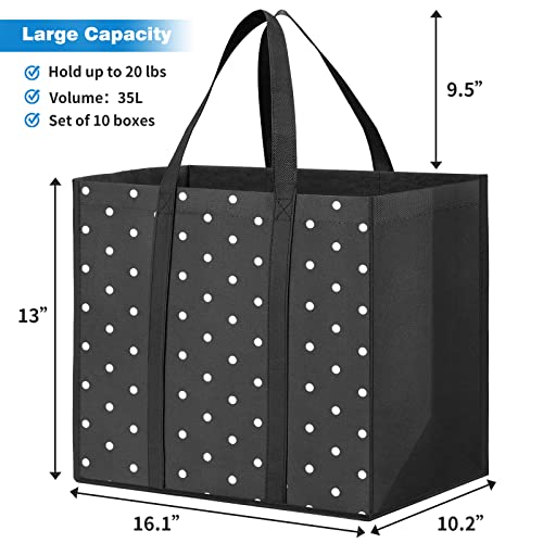 Fab totes 14 Pack Reusable Grocery Bags 35L Large Capacity Waterproof Tote Bags for Shopping and Picnic with Sturdy Handles - Image 2
