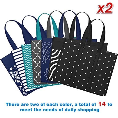 Fab totes 14 Pack Reusable Grocery Bags 35L Large Capacity Waterproof Tote Bags for Shopping and Picnic with Sturdy Handles - Image 5