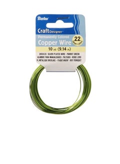 Darice Silver Plated Copper Wire 22 Gauge Parrot Green 10 Yards  - Image 2