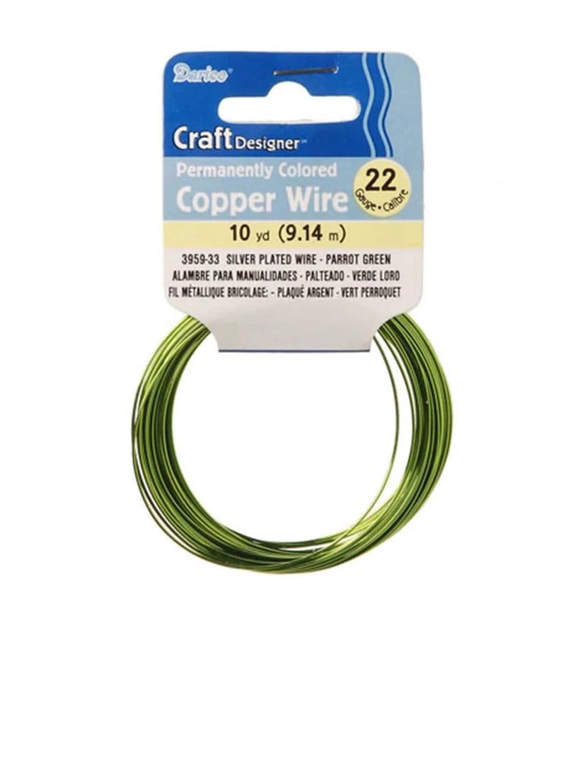 Darice Silver Plated Copper Wire 22 Gauge Parrot Green 10 Yards  - Image 3