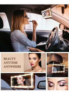 McDou Car makeup mirror sun visor mirror with LED light supplement light car makeup rechargeable makeup mirror  - Image 5
