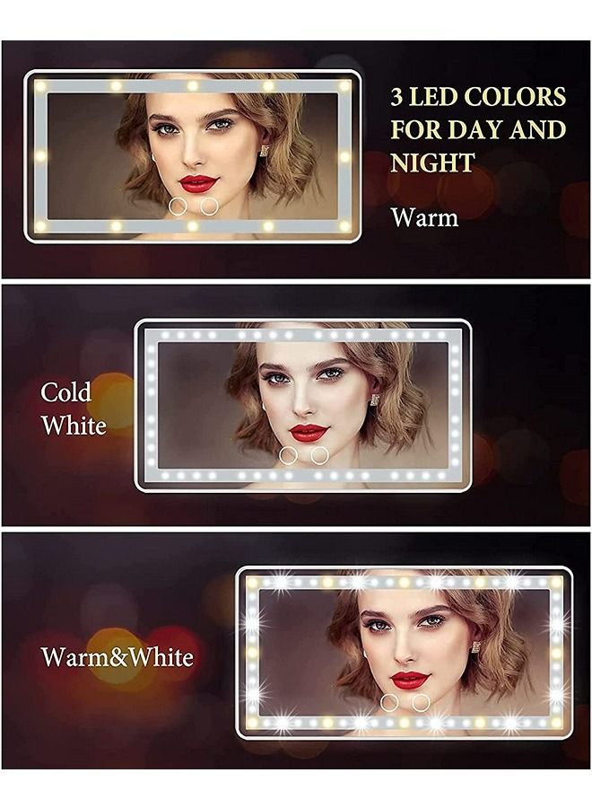 ماكدو مرآة ماكياج السيارة مرآة واقي من الشمس مع ضوء LED ملحق ضوء سيارة ماكياج مرآة ماكياج قابلة لإعادة الشحن - Image 3