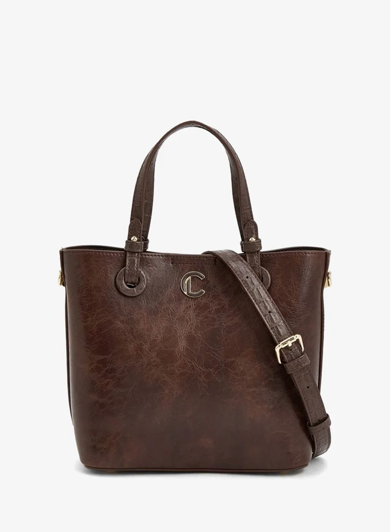 لو كونفورت Textured Tote Bag With Adjustable Strap