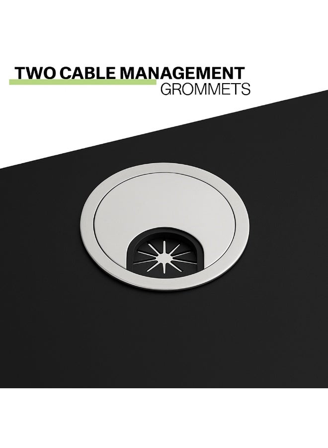 آسي بلاي مكتب ألعاب بإطار فولاذي متين على شكل X، طاولة كمبيوتر بمقاس ‎100×52‎ سم للعمل المكتبي وإعدادات الألعاب، محطة عمل عصرية باللون الأسود - Image 4