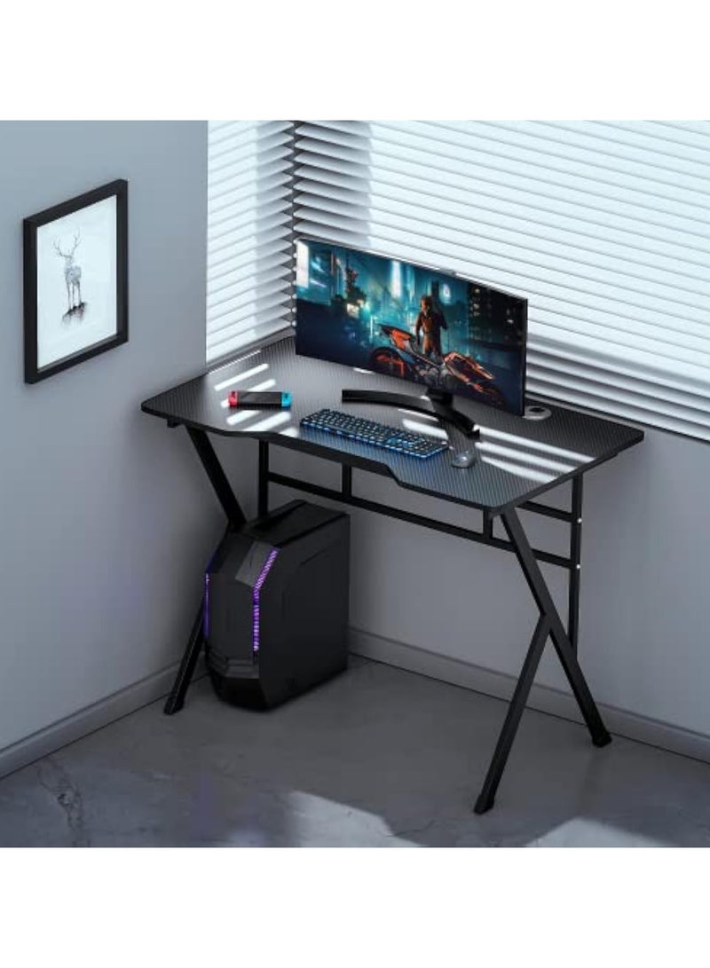 آسي بلاي مكتب ألعاب بإطار فولاذي متين على شكل X، طاولة كمبيوتر بمقاس ‎100×52‎ سم للعمل المكتبي وإعدادات الألعاب، محطة عمل عصرية باللون الأسود - Image 3