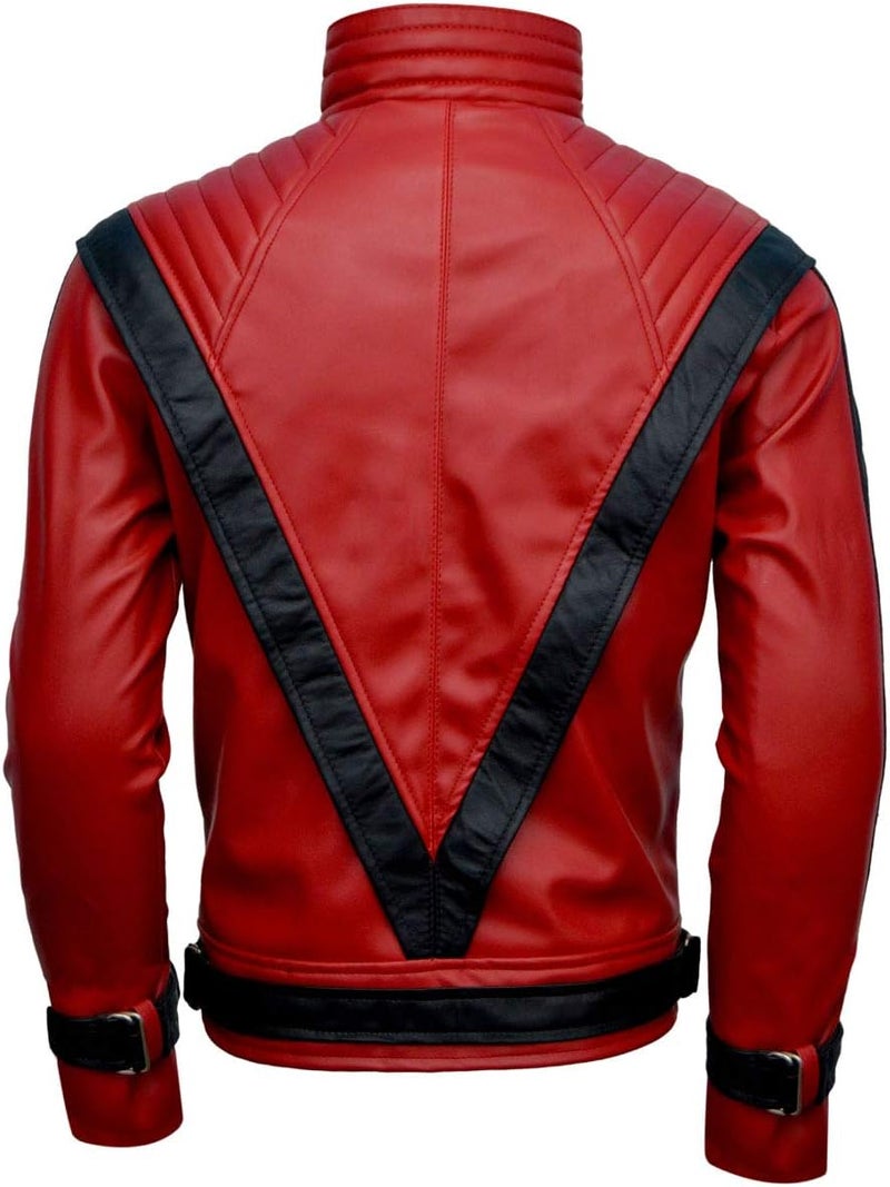 DIZLLER Party&Dance wear - Red & Black leather Jacket - FAUX Leather - Singer Cosplay - Image 4