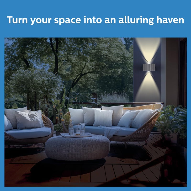 PHILIPS 10W Round decorative Wall Light | Lucent Outdoor Wall Light for Decoration | Colour : Warm White, Pack of 1 - Image 5