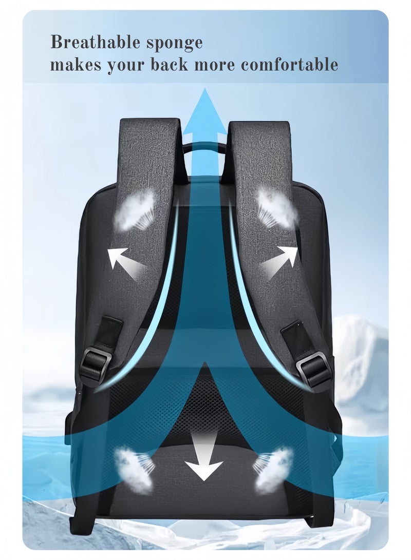 Laptop Backpack Travel Backpack Casual Backpack for Men Women Business Travel Waterproof Backpack Multifunctional Backpack With USB Charging Port ,For Work School Travel Flight 。 - Image 4