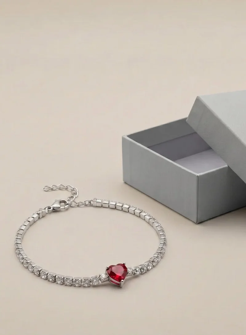 Liu Jo  Liu Jo Tennis Red Stone Silver Bracelet - LJ2444 for Women | Best Price UAE