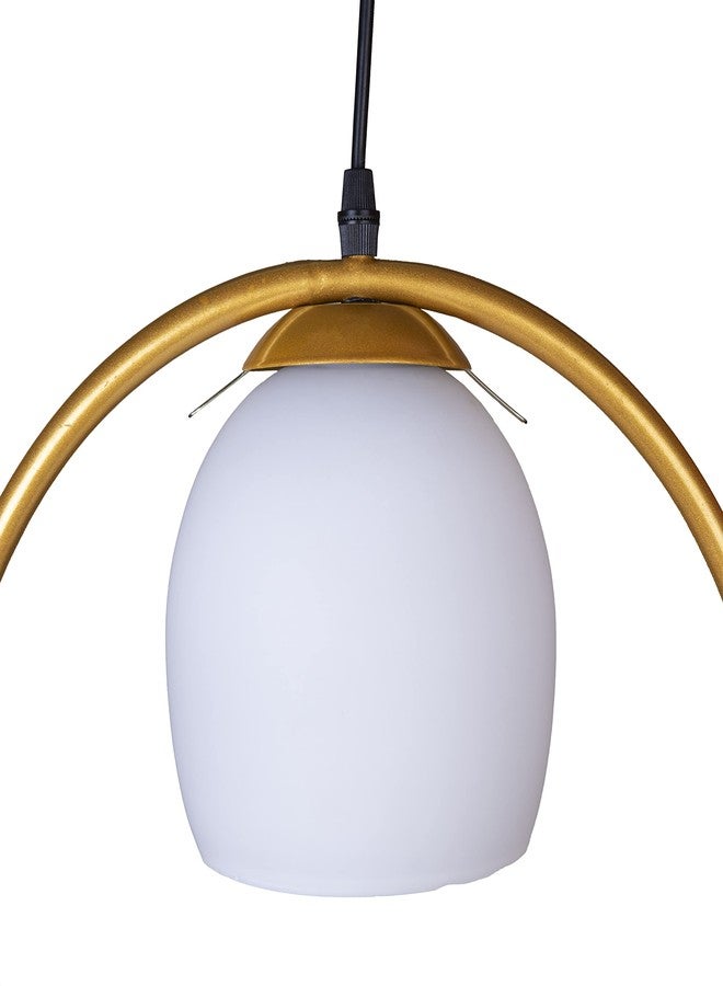 LIGHTZILLIA مصباح معلق بتصميم عصري من لايتزيليا، مصنوع من المعدن الكروي على شكل طائر، أبيض اللون، بقطر 6 بوصات، لون ذهبي، مناسب لغرفة المعيشة والمطبخ والمكتب (المصباح غير متضمن). - Image 4