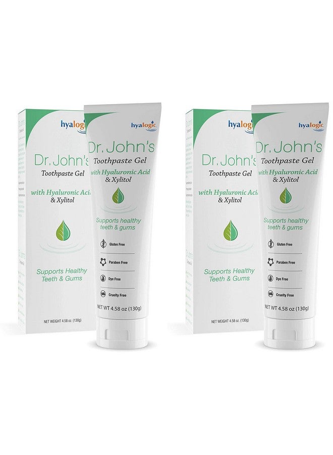 هالوجيك جل معجون الأسنان الطبيعي هيالوجيك دكتور جونز (عبوة من قطعتين) مع حمض الهيالورونيك HA وإكسيليتول - يدعم صحة الأسنان واللثة - تبييض لطيف بنكهة النعناع المنعش، مناسب للنباتيين (130 غرام/4.58 أونصة) - Image 1
